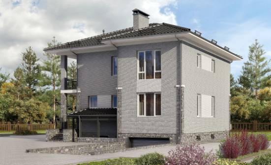 275-004-П Проект трехэтажного дома и гаражом, просторный домик из кирпича Заполярный | Проекты домов от House Expert