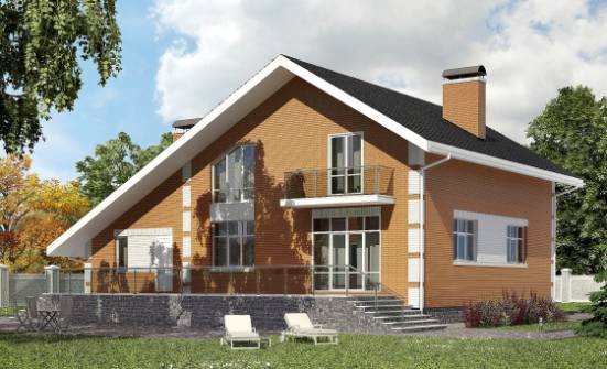 190-006-П Проект двухэтажного дома мансардой, гараж, средний дом из арболита Ковдор | Проекты домов от House Expert