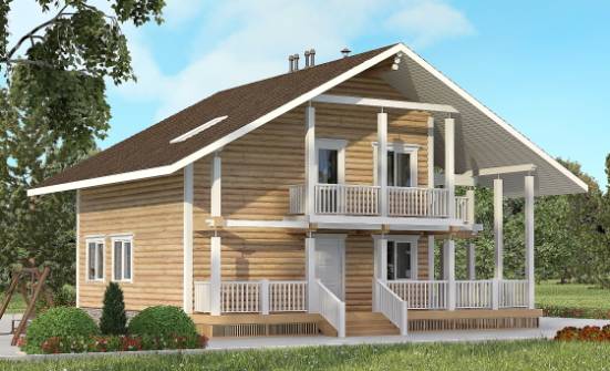 130-001-П Проект двухэтажного дома с мансардой, доступный дом из дерева Заполярный | Проекты домов от House Expert
