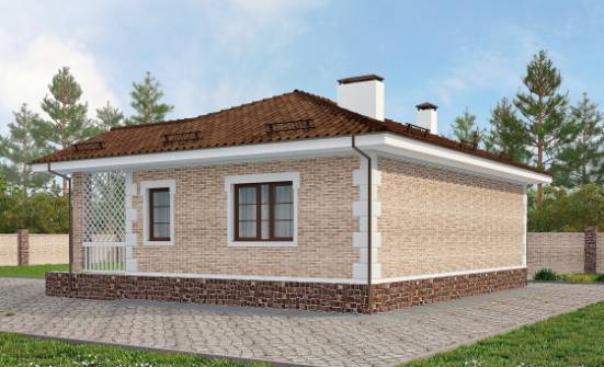 065-002-П Проект бани из кирпича Мончегорск | Проекты одноэтажных домов от House Expert