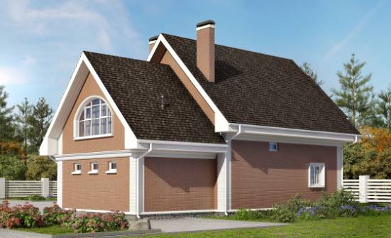 185-003-П Проект двухэтажного дома мансардой и гаражом, красивый дом из поризованных блоков Кандалакша | Проекты домов от House Expert