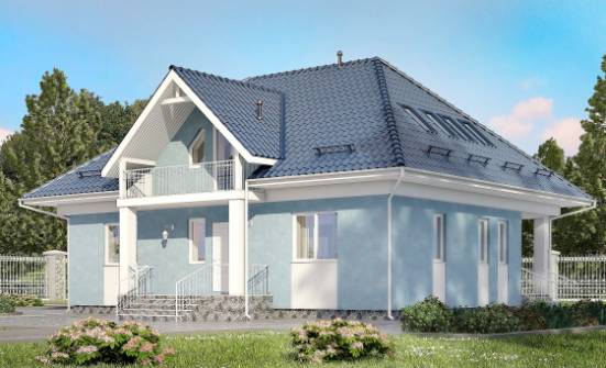 200-002-П Проект двухэтажного дома с мансардой, простой коттедж из арболита Апатиты | Проекты домов от House Expert