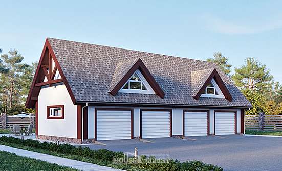 145-002-Л Проект гаража из пеноблока Ковдор | Проекты домов от House Expert
