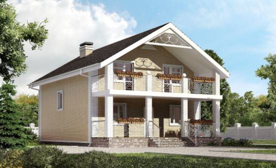 150-007-Л Проект двухэтажного дома мансардой, классический домик из теплоблока Кандалакша | Проекты домов от House Expert