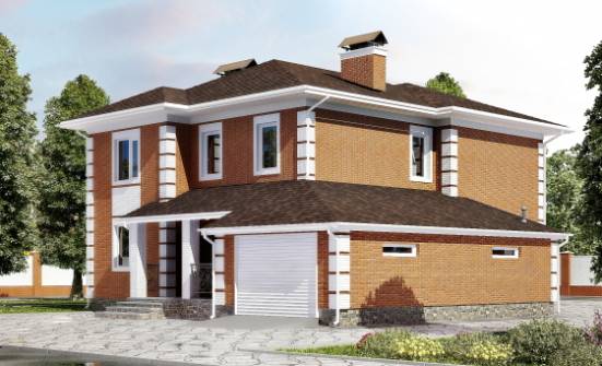 220-004-Л Проект двухэтажного дома и гаражом, уютный домик из кирпича Ковдор | Проекты домов от House Expert