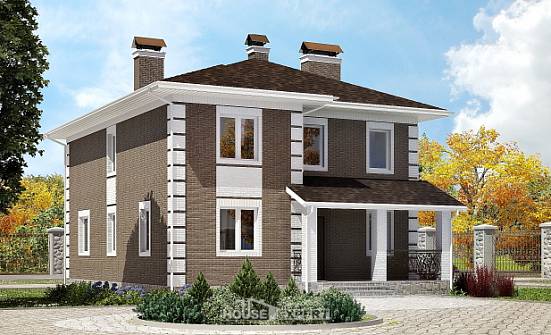 185-002-П Проект двухэтажного дома, простой коттедж из арболита Заполярный | Проекты домов от House Expert