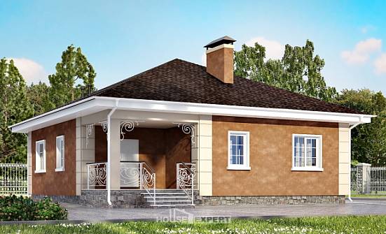 100-001-Л Проект одноэтажного дома, бюджетный домик из арболита Кандалакша | Проекты домов от House Expert