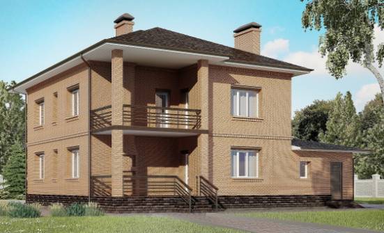 245-003-Л Проект двухэтажного дома и гаражом, классический коттедж из кирпича Ковдор | Проекты домов от House Expert