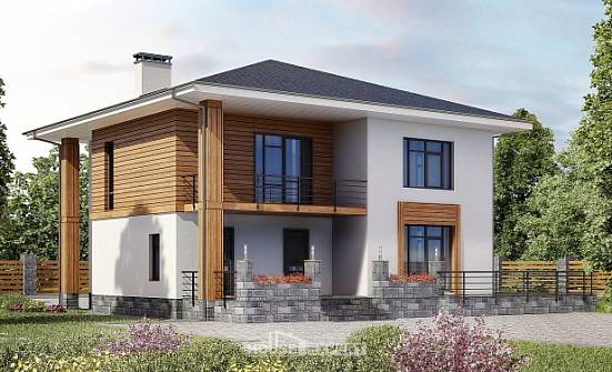 180-015-П Проект двухэтажного дома, компактный загородный дом из теплоблока Мурманск | Проекты домов от House Expert