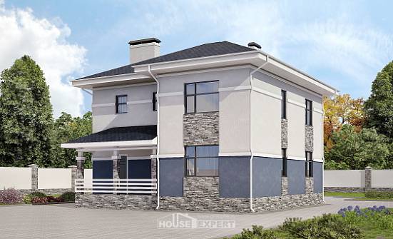 150-014-Л Проект двухэтажного дома, бюджетный коттедж из бризолита Заполярный | Проекты домов от House Expert