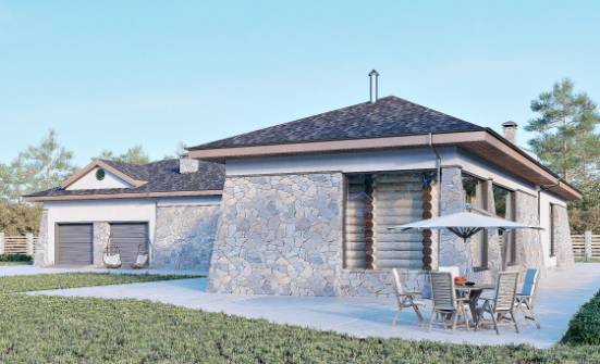 280-004-Л Проект одноэтажного дома, гараж, просторный дом из бризолита Мурманск | Проекты домов от House Expert