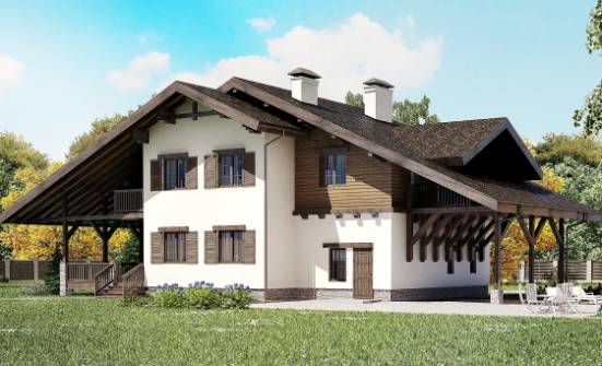 270-001-Л Проект двухэтажного дома мансардой и гаражом, просторный домик из кирпича Апатиты | Проекты домов от House Expert