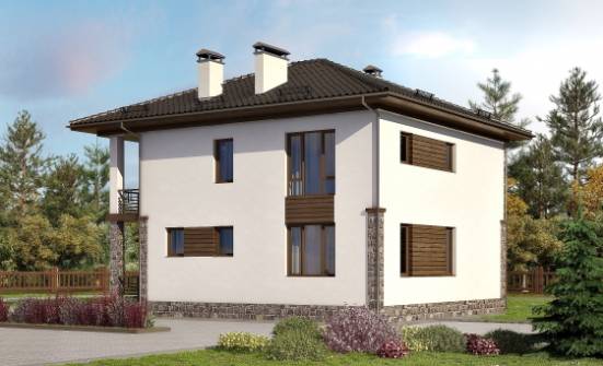 170-005-П Проект двухэтажного дома, небольшой домик из поризованных блоков Мончегорск | Проекты домов от House Expert