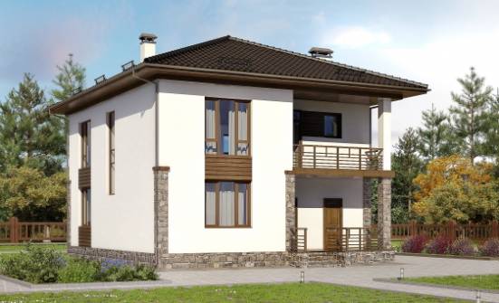 170-005-П Проект двухэтажного дома, небольшой домик из поризованных блоков Мончегорск | Проекты домов от House Expert