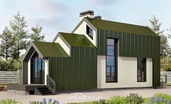 060-006-Л Проект двухэтажного дома с мансардой, классический загородный дом из керамзитобетонных блоков Мурманск | Проекты домов от House Expert