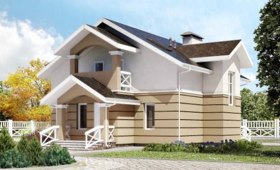 155-009-П Проект двухэтажного дома мансардой, компактный домик из пеноблока Кандалакша | Проекты домов от House Expert