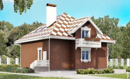 155-003-Л Проект двухэтажного дома мансардой и гаражом, доступный дом из блока Ковдор | Проекты домов от House Expert