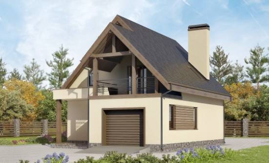 120-005-Л Проект двухэтажного дома с мансардой и гаражом, классический загородный дом из арболита Мурманск | Проекты домов от House Expert