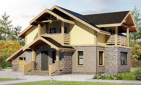 180-011-П Проект двухэтажного дома мансардный этаж, гараж, небольшой домик из газосиликатных блоков Мурманск | Проекты домов от House Expert