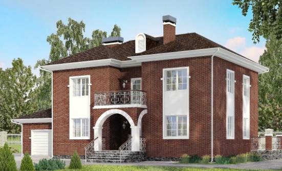180-006-Л Проект двухэтажного дома, гараж, средний дом из кирпича Ковдор | Проекты домов от House Expert