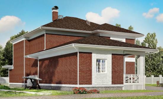 315-001-П Проект двухэтажного дома, гараж, уютный домик из кирпича Ковдор | Проекты домов от House Expert