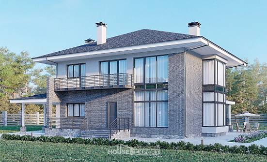 250-004-Л Проект двухэтажного дома, огромный домик из бризолита Мурманск | Проекты домов от House Expert