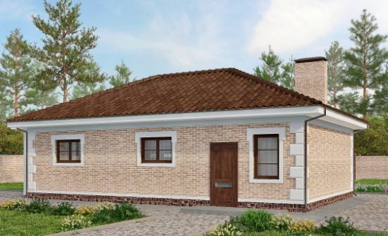 070-005-П Проект гаража из кирпича Мончегорск | Проекты одноэтажных домов от House Expert