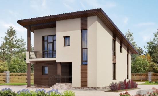 140-005-Л Проект двухэтажного дома мансардой, бюджетный загородный дом из газобетона Кандалакша | Проекты домов от House Expert