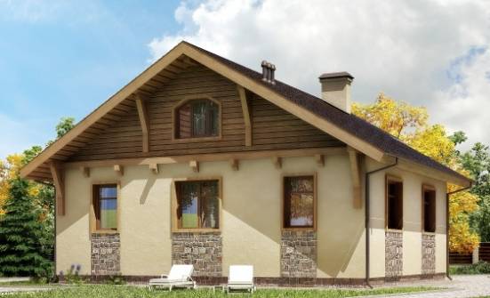 080-002-П Проект одноэтажного дома, бюджетный домик из бризолита Оленегорск | Проекты домов от House Expert