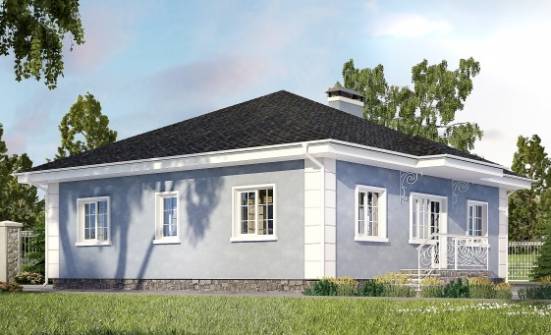 100-001-П Проект одноэтажного дома, бюджетный домик из твинблока Кандалакша | Проекты домов от House Expert