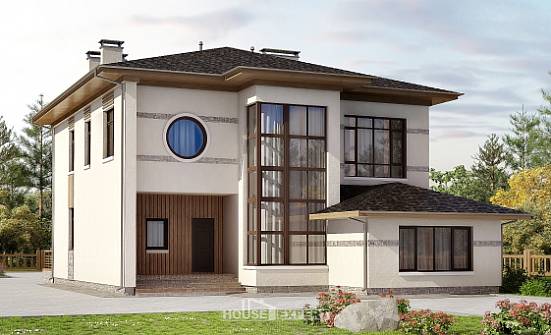 345-001-П Проект двухэтажного дома, огромный домик из твинблока Мурманск | Проекты домов от House Expert