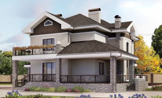 365-001-Л Проект трехэтажного дома и гаражом, классический загородный дом из кирпича Мончегорск | Проекты домов от House Expert