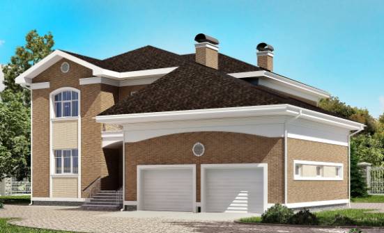 335-002-П Проект двухэтажного дома, гараж, большой коттедж из кирпича Заполярный | Проекты домов от House Expert