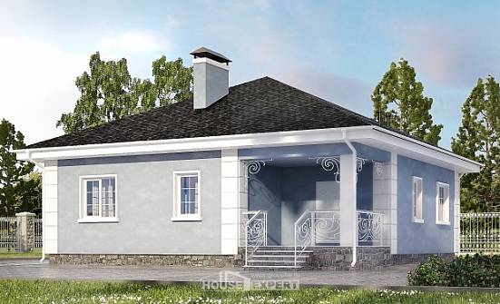 100-001-П Проект одноэтажного дома, бюджетный домик из твинблока Кандалакша | Проекты домов от House Expert
