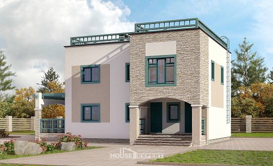 150-010-П Проект двухэтажного дома, компактный коттедж из кирпича Мурманск | Проекты домов от House Expert