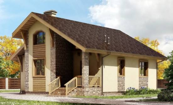 080-002-П Проект одноэтажного дома, бюджетный домик из бризолита Оленегорск | Проекты одноэтажных домов от House Expert