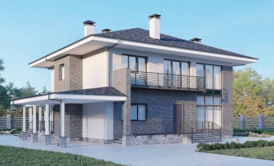 250-004-Л Проект двухэтажного дома, огромный домик из бризолита Мурманск | Проекты домов от House Expert