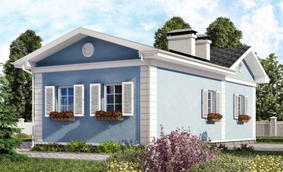090-004-П Проект одноэтажного дома, экономичный дом из твинблока Мончегорск | Проекты домов от House Expert