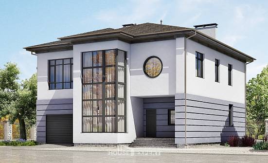 300-006-Л Проект двухэтажного дома и гаражом, большой дом из кирпича Кандалакша | Проекты домов от House Expert