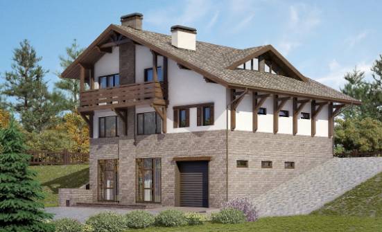 305-002-П Проект трехэтажного дома с мансардным этажом, красивый дом из кирпича Ковдор | Проекты домов от House Expert