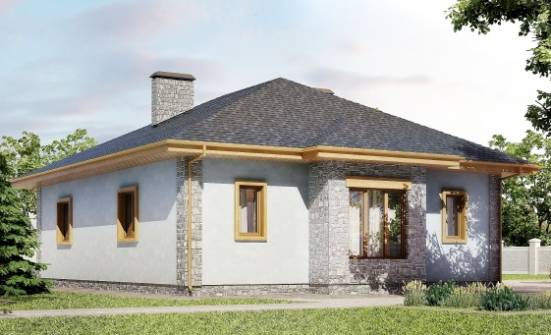 130-006-П Проект одноэтажного дома и гаражом, экономичный дом из арболита Ковдор | Проекты домов от House Expert
