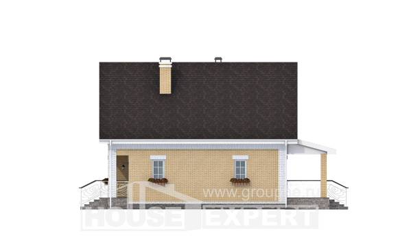 130-004-П Проект двухэтажного дома с мансардой, современный дом из теплоблока, Мончегорск