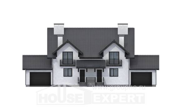 290-003-П Проект двухэтажного дома с мансардным этажом, огромный дом из арболита Оленегорск, House Expert