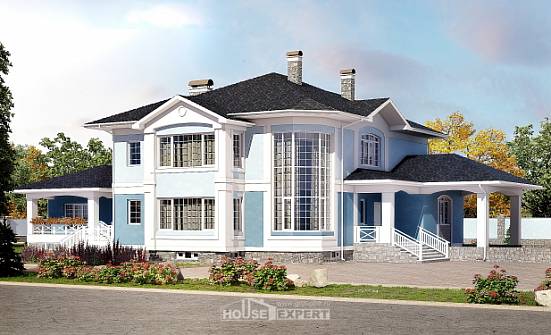 620-001-П Проект трехэтажного дома и гаражом, большой загородный дом из бризолита, Мончегорск