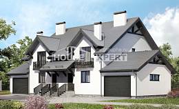 290-003-П Проект двухэтажного дома с мансардой, классический коттедж из пеноблока Мончегорск, House Expert