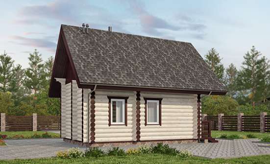 035-001-Л Проект бани из бревен Оленегорск | Проекты домов от House Expert