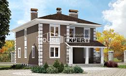185-002-П Проект двухэтажного дома, компактный домик из керамзитобетонных блоков Кандалакша, House Expert