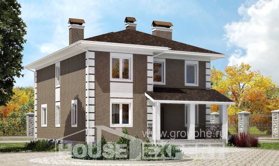 185-002-П Проект двухэтажного дома, компактный домик из керамзитобетонных блоков Кандалакша, House Expert