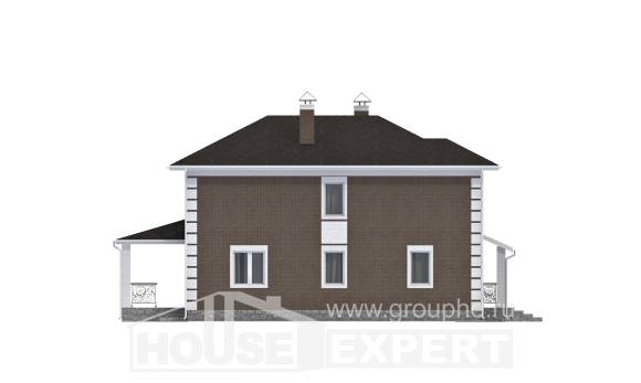 185-002-П Проект двухэтажного дома, скромный домик из пеноблока Заполярный, House Expert