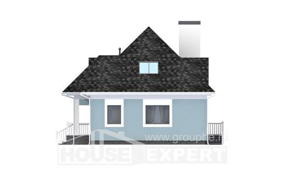 110-001-Л Проект двухэтажного дома мансардой, доступный дом из поризованных блоков Кандалакша, House Expert